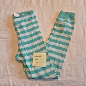 Hanna Andersson girls size size 140 or 10 pajama pants 2 tone mint vguc